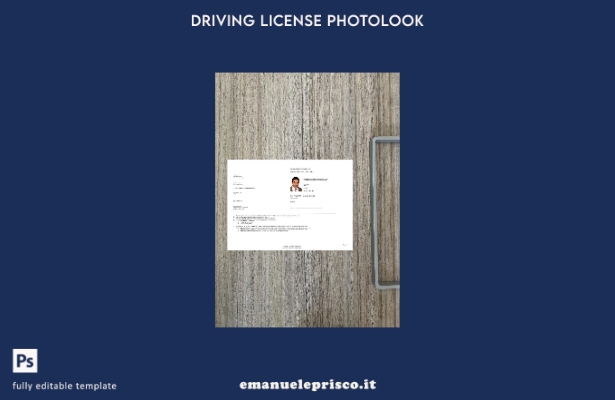 modello di photolook per permesso di guida temporaneo USA Texas in stile verific